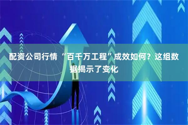 配资公司行情 “百千万工程”成效如何?这组数据揭示了变化