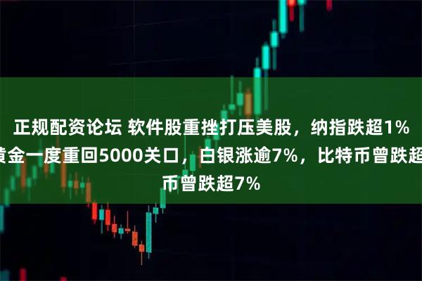 正规配资论坛 软件股重挫打压美股，纳指跌超1%，黄金一度重回5000关口，白银涨逾7%，比特币曾跌超7%